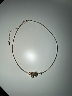 Anthropologie Gold Tone Choker Necklace with Mixed Bead Accents
